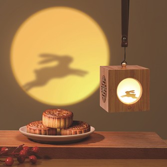 Projector LED Lamp Wood Night Light Touch