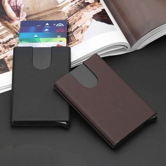 PU RFID Blocking Automatic Pop-up Card holder