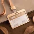 Lanyard metal card holder