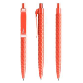 Prodir QS01 Plastic Push Transparent Polished Ball Pen with Plastic Clip