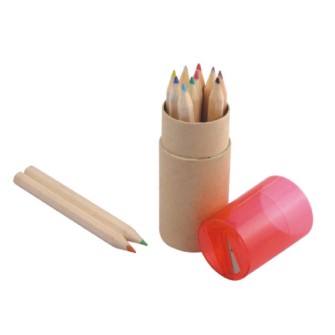 Wooden color pencil set with sharpener