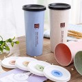 Wheat Straw Double Lid Straw Cup
