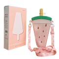 Fruit Plastic Straw Cup With Strap
