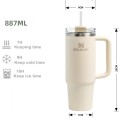 STANLEY 30oz insulated large-capacity straw cup
